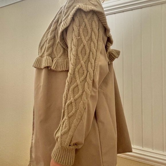 Elegant Beige Cable Knit Cardigan - Picture 5 of 13